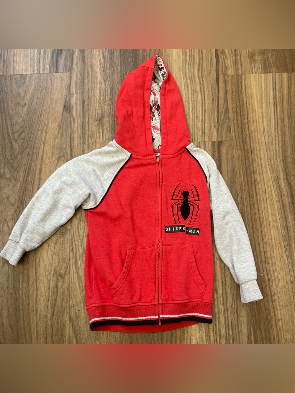 Spider-Man Red & Gray Kids Zip-Up Hoodie